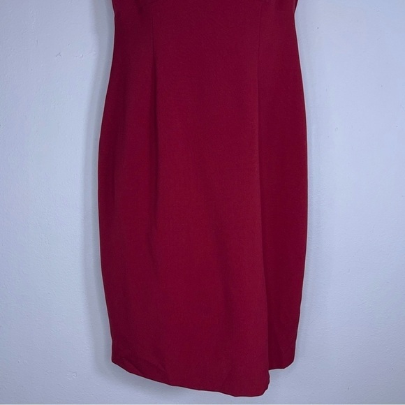 SIZE 8 JONES NEW YORK RED EVENT DRESS SHORT SLEEVE COCKTAIL WEDDING DATE NIGHT - Picture 6 of 11